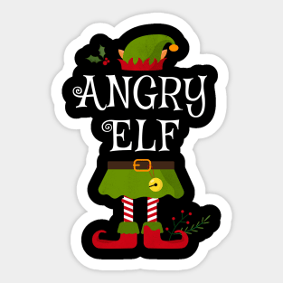 Angry Elf Shirt , Family Matching Group Christmas Shirt, Matching T Shirt for Family, Family Reunion Shirts Sticker